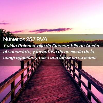 Picture 02 - Números 25:7 RVA - Y viólo Phinees, hijo de Eleazar, hijo de Aarón - Bible Verse Picture
