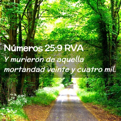 Picture 02 - Números 25:9 RVA - Y murieron de aquella mortandad veinte y cuatro - Bible Verse Picture