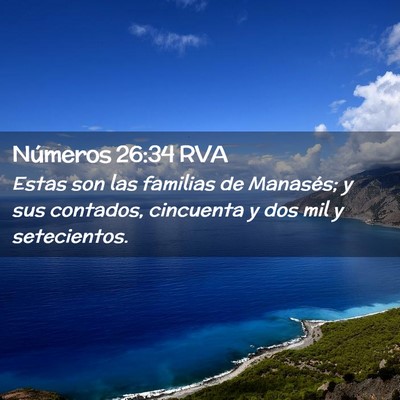 Picture 02 - Números 26:34 RVA - Estas son las familias de Manasés; y sus - Bible Verse Picture