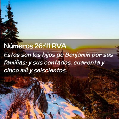 Picture 02 - Números 26:41 RVA - Estos son los hijos de Benjamín por sus - Bible Verse Picture
