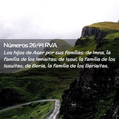 Picture 02 - Números 26:44 RVA - Los hijos de Aser por sus familias: de Imna, la - Bible Verse Picture