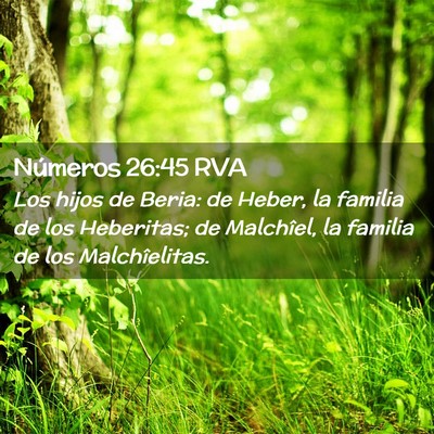 Picture 02 - Números 26:45 RVA - Los hijos de Beria: de Heber, la familia de los - Bible Verse Picture
