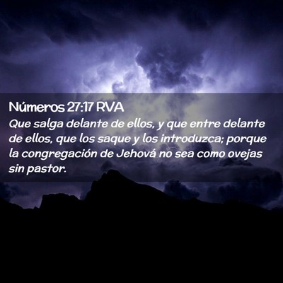 Picture 02 - Números 27:17 RVA - Que salga delante de ellos, y que entre delante - Bible Verse Picture