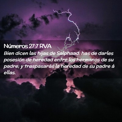 Picture 02 - Números 27:7 RVA - Bien dicen las hijas de Salphaad: has de darles - Bible Verse Picture