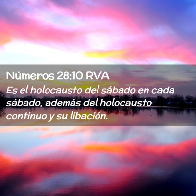 Picture 02 - Números 28:10 RVA - Es el holocausto del sábado en cada sábado, - Bible Verse Picture