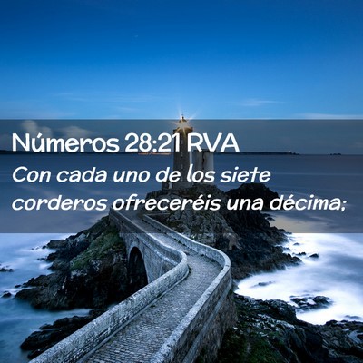 Picture 02 - Números 28:21 RVA - Con cada uno de los siete corderos ofreceréis - Bible Verse Picture