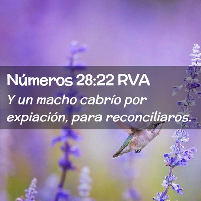 Picture 02 - Números 28:22 RVA - Y un macho cabrío por expiación, para - Bible Verse Picture