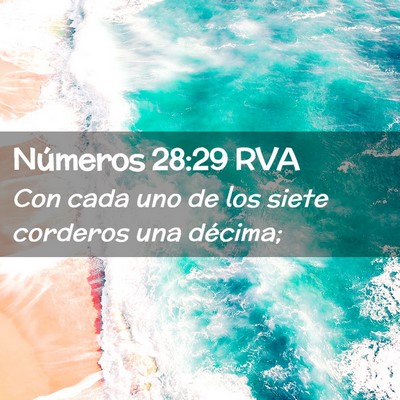 Picture 02 - Números 28:29 RVA - Con cada uno de los siete corderos una - Bible Verse Picture