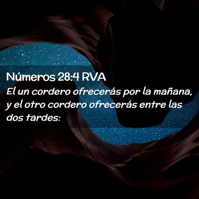 Picture 02 - Números 28:4 RVA - El un cordero ofrecerás por la mañana, y el - Bible Verse Picture
