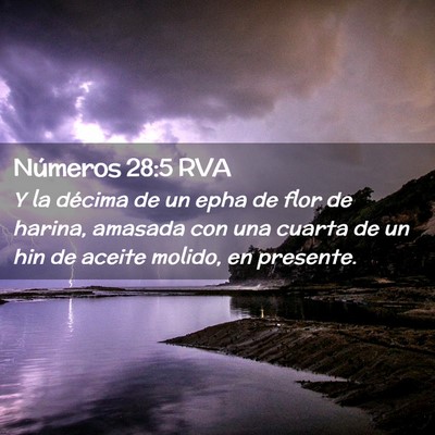 Picture 02 - Números 28:5 RVA - Y la décima de un epha de flor de harina, - Bible Verse Picture