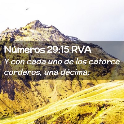 Picture 02 - Números 29:15 RVA - Y con cada uno de los catorce corderos, una - Bible Verse Picture