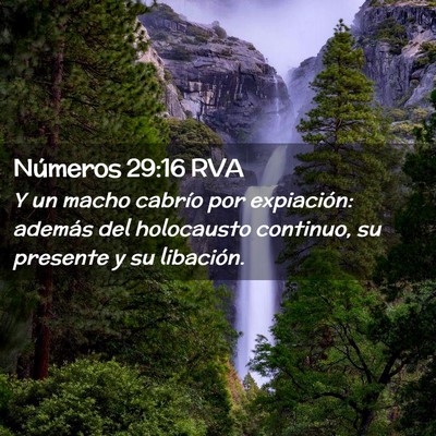 Picture 02 - Números 29:16 RVA - Y un macho cabrío por expiación: además del - Bible Verse Picture