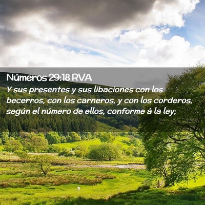 Picture 02 - Números 29:18 RVA - Y sus presentes y sus libaciones con los - Bible Verse Picture