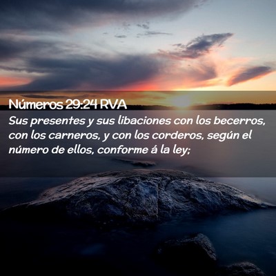 Picture 02 - Números 29:24 RVA - Sus presentes y sus libaciones con los becerros, - Bible Verse Picture