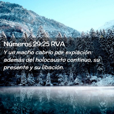 Picture 02 - Números 29:25 RVA - Y un macho cabrío por expiación: además del - Bible Verse Picture