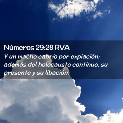 Picture 02 - Números 29:28 RVA - Y un macho cabrío por expiación: además del - Bible Verse Picture