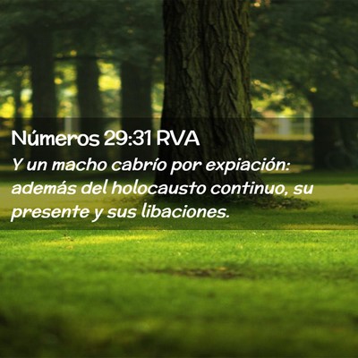 Picture 02 - Números 29:31 RVA - Y un macho cabrío por expiación: además del - Bible Verse Picture