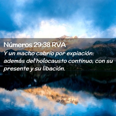 Picture 02 - Números 29:38 RVA - Y un macho cabrío por expiación: además del - Bible Verse Picture
