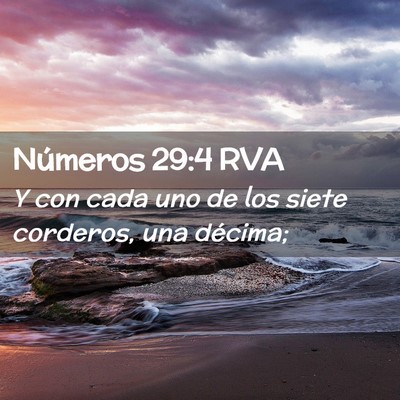 Picture 02 - Números 29:4 RVA - Y con cada uno de los siete corderos, una - Bible Verse Picture