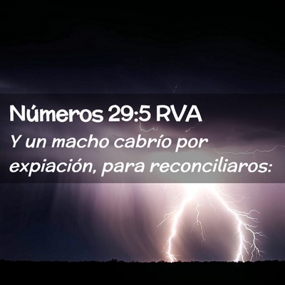 Picture 02 - Números 29:5 RVA - Y un macho cabrío por expiación, para - Bible Verse Picture