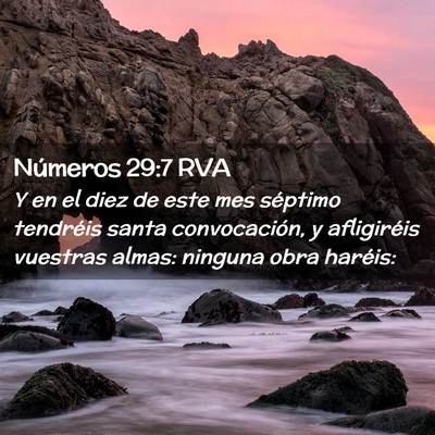 Picture 02 - Números 29:7 RVA - Y en el diez de este mes séptimo tendréis santa - Bible Verse Picture