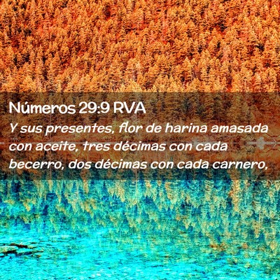 Picture 02 - Números 29:9 RVA - Y sus presentes, flor de harina amasada con - Bible Verse Picture