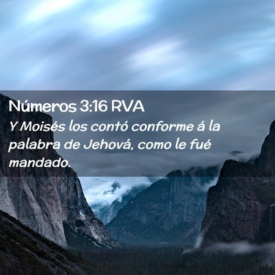 Picture 02 - Números 3:16 RVA - Y Moisés los contó conforme á la palabra de - Bible Verse Picture