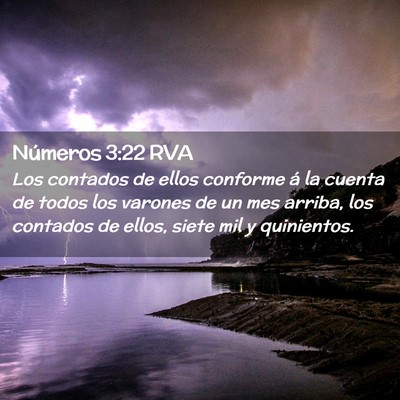 Picture 02 - Números 3:22 RVA - Los contados de ellos conforme á la cuenta de - Bible Verse Picture