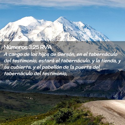 Picture 02 - Números 3:25 RVA - A cargo de los hijos de Gersón, en el - Bible Verse Picture
