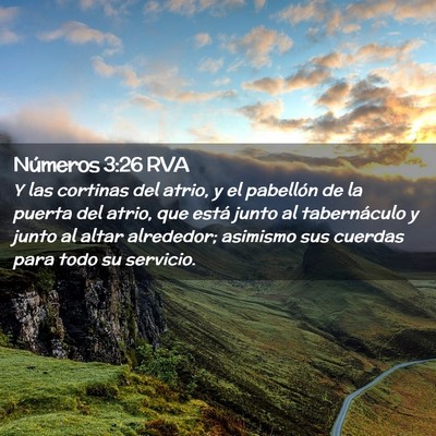 Picture 02 - Números 3:26 RVA - Y las cortinas del atrio, y el pabellón de la - Bible Verse Picture