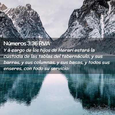 Picture 02 - Números 3:36 RVA - Y á cargo de los hijos de Merari estará la - Bible Verse Picture