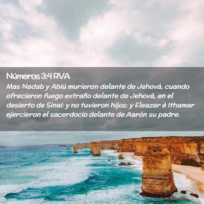 Picture 02 - Números 3:4 RVA - Mas Nadab y Abiú murieron delante de Jehová, - Bible Verse Picture