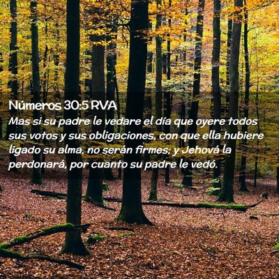 Picture 02 - Números 30:5 RVA - Mas si su padre le vedare el día que oyere todos - Bible Verse Picture