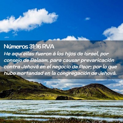 Picture 02 - Números 31:16 RVA - He aquí ellas fueron á los hijos de Israel, por - Bible Verse Picture
