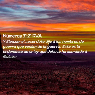 Picture 02 - Números 31:21 RVA - Y Eleazar el sacerdote dijo á los hombres de - Bible Verse Picture