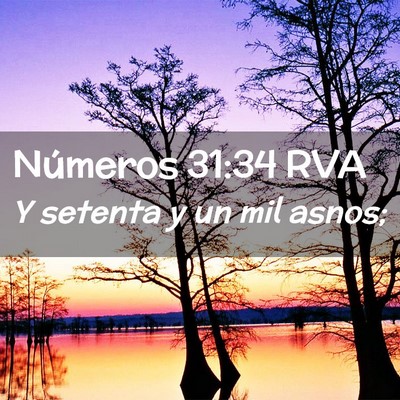 Picture 02 - Números 31:34 RVA - Y setenta y un mil - Bible Verse Picture