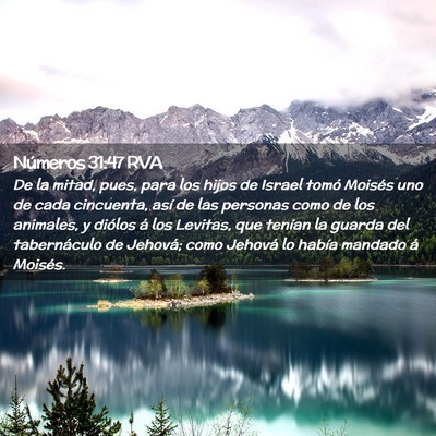 Picture 02 - Números 31:47 RVA - De la mitad, pues, para los hijos de Israel tomó - Bible Verse Picture