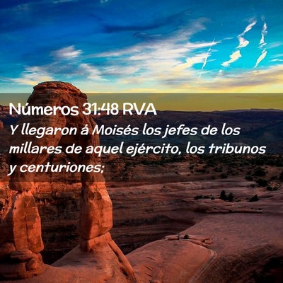 Picture 02 - Números 31:48 RVA - Y llegaron á Moisés los jefes de los millares - Bible Verse Picture