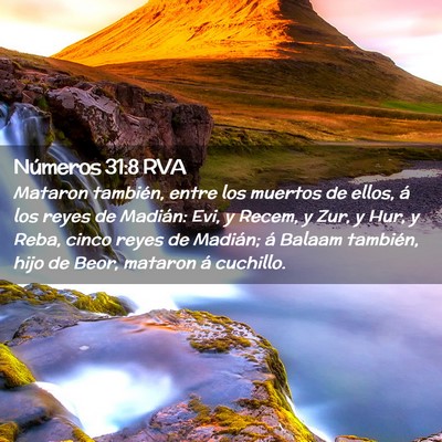 Picture 02 - Números 31:8 RVA - Mataron también, entre los muertos de ellos, á - Bible Verse Picture