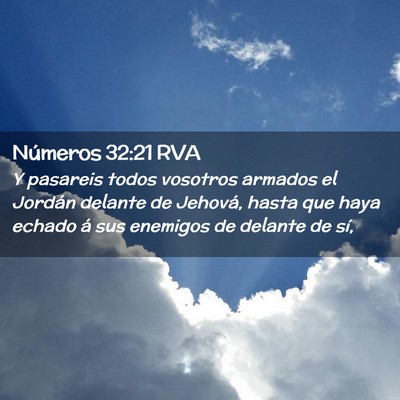 Picture 02 - Números 32:21 RVA - Y pasareis todos vosotros armados el Jordán - Bible Verse Picture