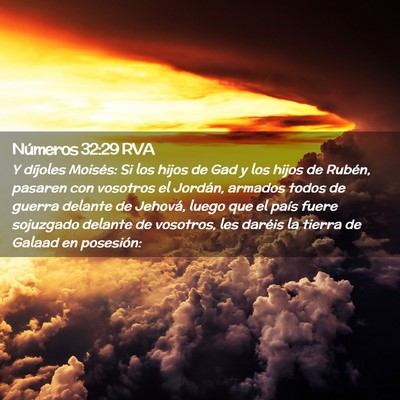 Picture 02 - Números 32:29 RVA - Y díjoles Moisés: Si los hijos de Gad y los - Bible Verse Picture