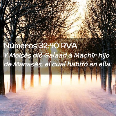 Picture 02 - Números 32:40 RVA - Y Moisés dió Galaad á Machîr hijo de - Bible Verse Picture