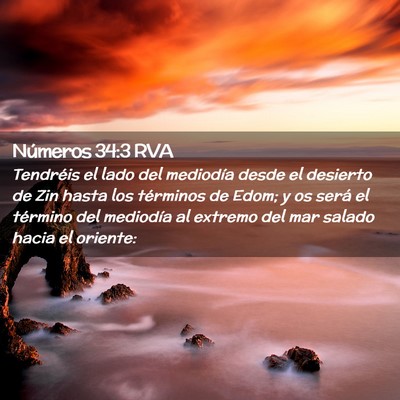 Picture 02 - Números 34:3 RVA - Tendréis el lado del mediodía desde el desierto - Bible Verse Picture