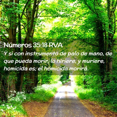 Picture 02 - Números 35:18 RVA - Y si con instrumento de palo de mano, de que - Bible Verse Picture