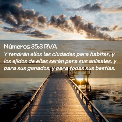 Picture 02 - Números 35:3 RVA - Y tendrán ellos las ciudades para habitar, y los - Bible Verse Picture