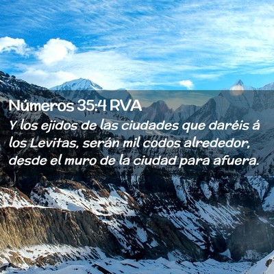 Picture 02 - Números 35:4 RVA - Y los ejidos de las ciudades que daréis á los - Bible Verse Picture