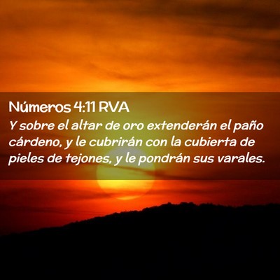 Picture 02 - Números 4:11 RVA - Y sobre el altar de oro extenderán el paño - Bible Verse Picture
