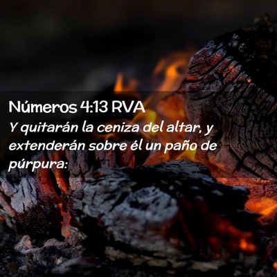 Picture 02 - Números 4:13 RVA - Y quitarán la ceniza del altar, y extenderán - Bible Verse Picture