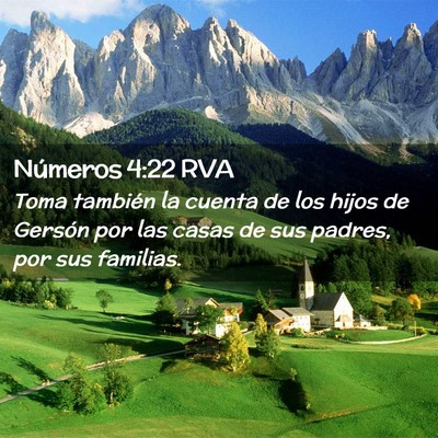 Picture 02 - Números 4:22 RVA - Toma también la cuenta de los hijos de Gersón - Bible Verse Picture