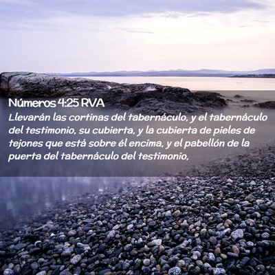 Picture 02 - Números 4:25 RVA - Llevarán las cortinas del tabernáculo, y el - Bible Verse Picture